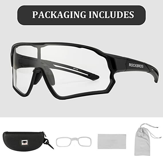 ROCKBROS Photochromic Cycling Sunglasses For Men & Women - UV400 Polarized, Sports Eyewear