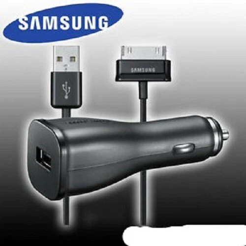 GENUINE Samsung Car Adapter DC 12-24V Charger 30pin USB Cable for Galaxy Tab 2 - Image 2 of 2