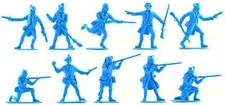 Accurate U.S Militia set #2 - 10 unpainted 54mm toy soldiers "Marx" blue color
