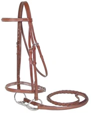 Paris Tack Opulent Series Raised English Horse Bridle w/ Laced Reins USA Leather