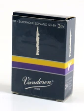 Vandoren Paris Soprano Saxophone Reeds, Strength #3 1/2, Open Box of 10 Reeds