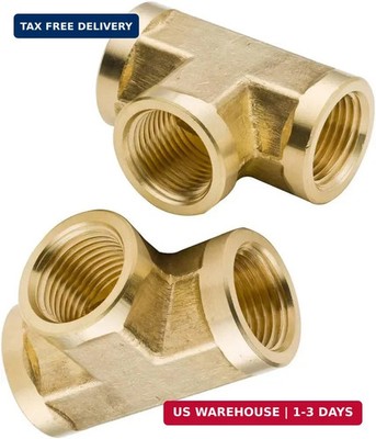 Brass Pipe Tee 1/8'' NPT Female x 1/8'' NPT Female x 1/8'' NPT Female Forged 3 Way