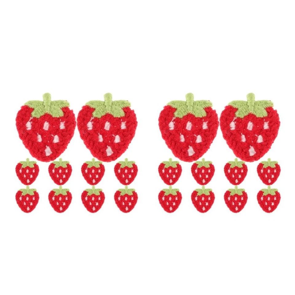 2 Pack Strawberry Accessories Embroidered Patches Clothing Fun - Image 2 of 4
