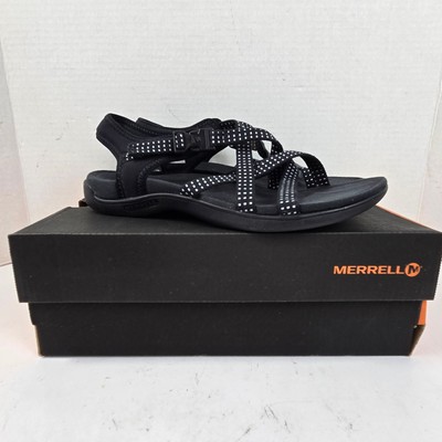 Merrell District Muri Lattice Black Comfort Strappy Sandals J90558 Women's 7 NIB