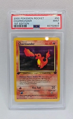 2000 Pokemon Charmander 1st Edition #50/82 Team Rocket PSA 9 Mint 60702603