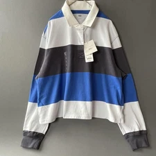 JW Anderson x UNIQLO Boxy Lager Polo Shirt Blue Large New