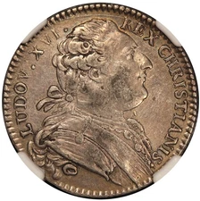 1700s France Louis XVI Paris Coin Court Silver Jeton Medal - NGC VF 35