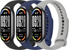3 Pack Only Strap For Xiaomi Smart Band 10 Soft Silicone Adjustable Sport