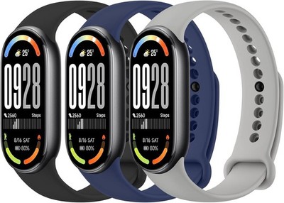 3 Pack Only Strap For Xiaomi Smart Band 10 Soft Silicone Adjustable Sport