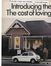 Original 1973 Honda Civic two page vintage print ad:  "Introducing the Honda..."