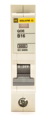 SQUARE D 16 AMP 16A B16 CURVE B 6kA MCB CIRCUIT BREAKER QOE QO116EB6 6000