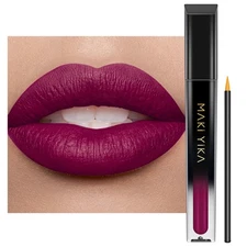 Dark Purple Lipstick Long Lasting Matte Liquid Burgundy Berry Shade Cruelty Free