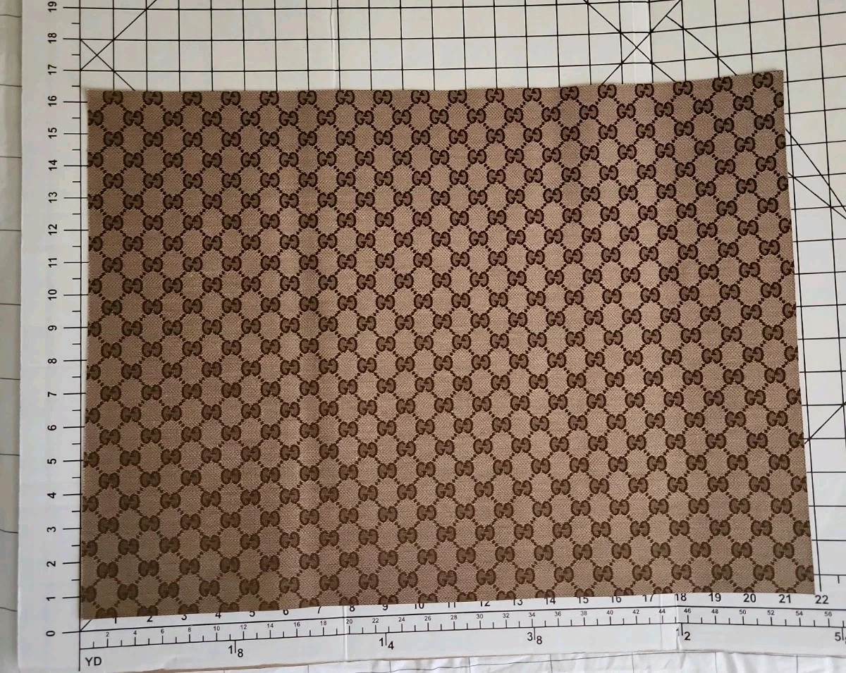 Gucci GG Monogram Fabric Remnant Sample Beige Brown GG Pattern 21" x 16" Unsewn - product detail image 1