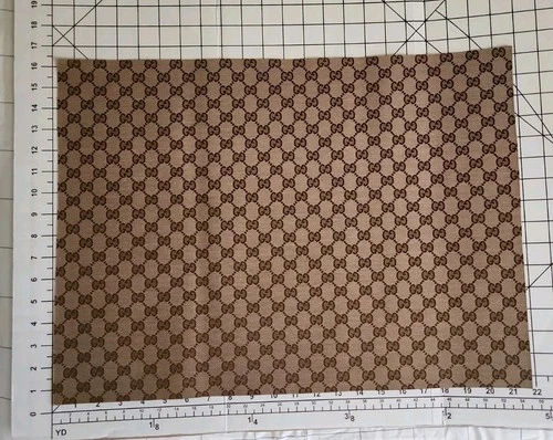 Gucci GG Monogram Fabric Remnant Sample Beige Brown GG Pattern 21" x 16" Unsewn video thumbnail