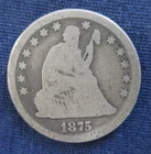Photo of a 1875-P Seated Liberty Quarter from an eBay listing that sold on Jul 17, 2026