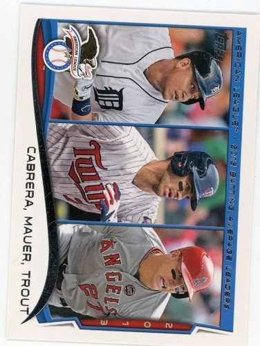 2014 Topps Joe Mauer Miguel Cabrera Mike Trout #103 Mini