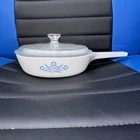 Vintage Corning Ware Blue Cornflower P-83-B Skillet with Pyrex Lid USA