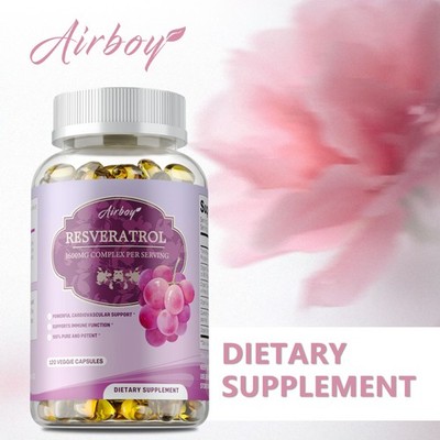 Resveratrol Capsules 1600mg - Anti-Aging Antioxidants,Brain Support,Radiant Skin