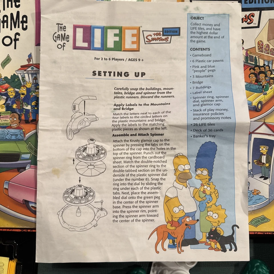 The Game Of Life The Simpsons Edition 2004 Missing Tiles And Cards See - Image 3 of 4