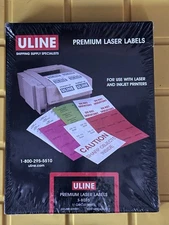ULINE Premium Laser Labels S-8075 - 1" Circle White -63 Sheets - 6300 Labels