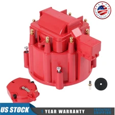 Red Fits Chevy SBC BBC 305 350 454 Hei Distributor large Ignition Coil Cap Rotor