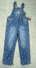 OshKosh B'gosh Overalls Girls 5T Blue Denim Pockets Adjustable Strap Square Neck