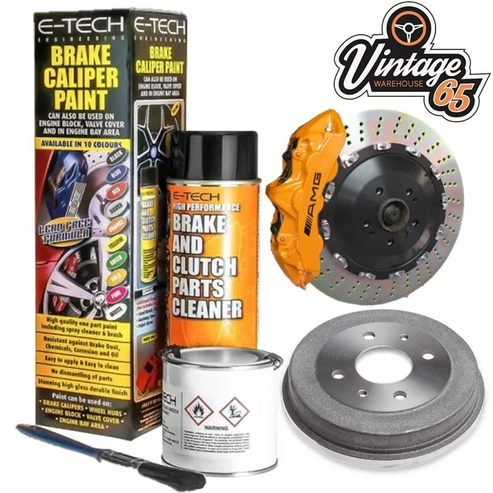 Classic Car Brake Drum Caliper Ceramic Resin Enamel Paint Clean Kit Orange
