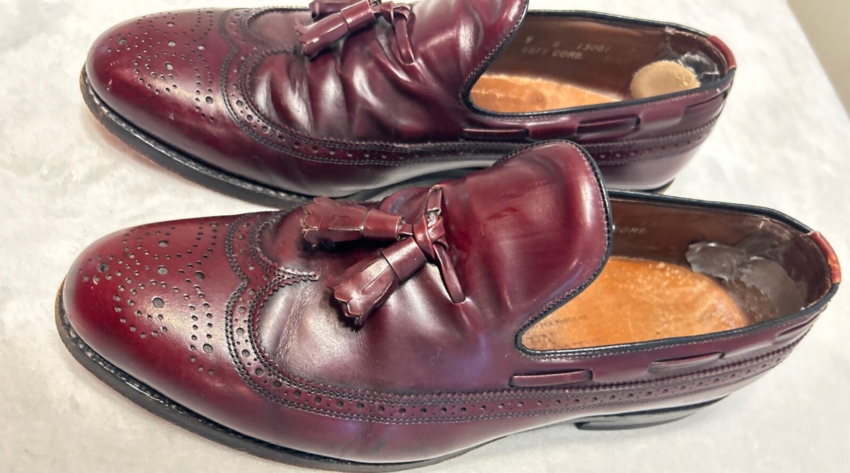 Allen Edmonds Berwick Mens Size 9E 8877 Burgundy Leather 