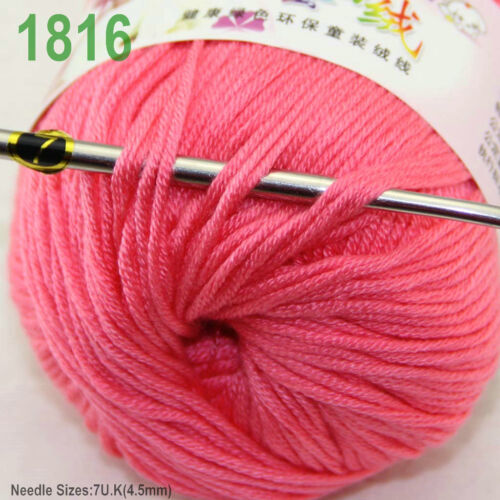 1Ball x50g Soft Multi-Color Cashmere Silk Wool Hand knitwear knitting Baby Yarn - Picture 40 of 70