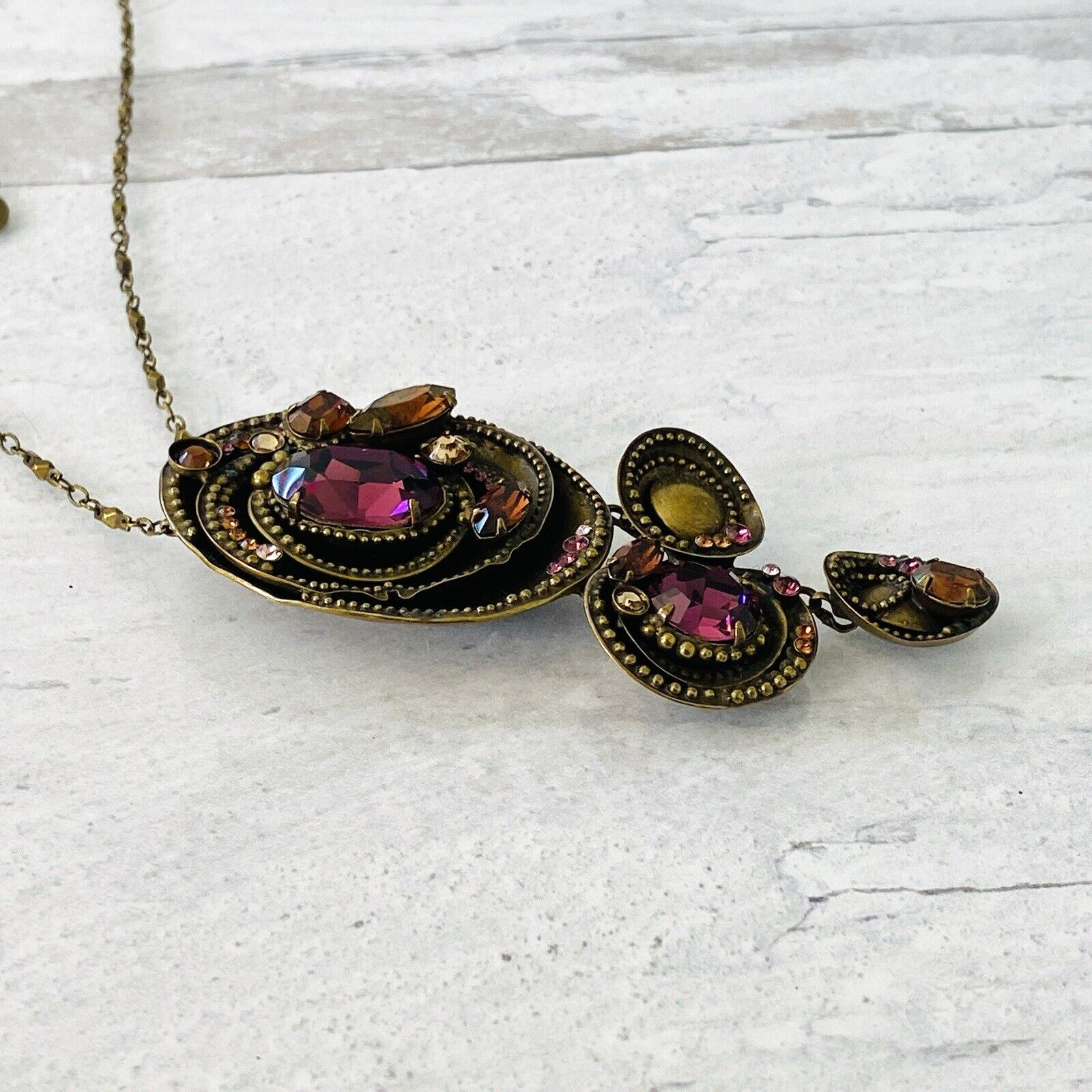 Sorrelli Necklace Modernist Antiqued Gold Amethys… - image 6