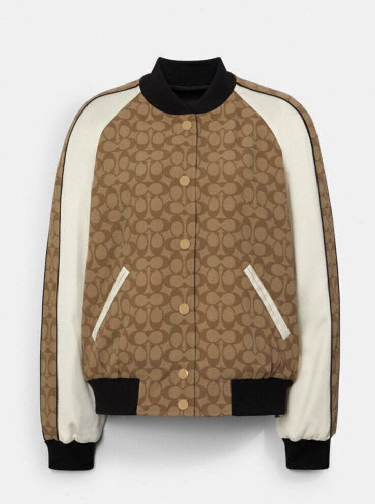 Coach Monogram Signature Reversible Souvenir Bomber Jacket W Coach Monogram Signature Reversible Souvenir Bomber Jacket W