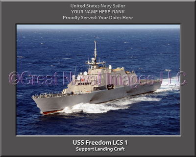 USS Freedom LCS 1 Personalized Canvas Ship Photo Print Navy Veteran Gift