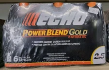 GENUINE ECHO POWER BLEND 2 STROKE 6.4OZ BOTTLE 2.5 GALLON MIX OIL 6 PACK
