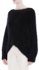 NWT Helmut Lang $780 Veneered Angora Fuzzy Sweater Black P XS