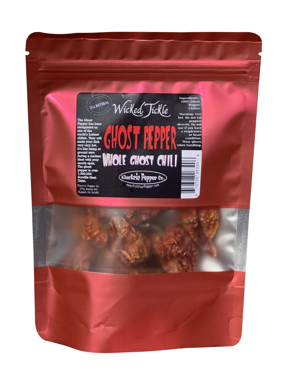 Dried Whole Ghost Peppers Chile Pepper Pods 1 oz Hot 25 Pepp