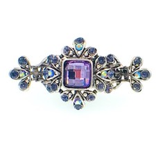 USA Vintage Hair Claw Clip Jaw Hairpin use SWAROVSKI Crystal Elegant Purple 3-12