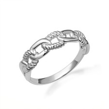 .925 Sterling Silver Chain Link Band Ring