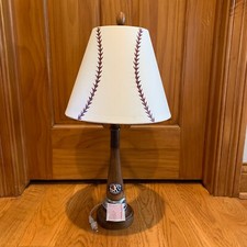 Official Little League Baseball Bat Ball Themed Lamp Table Desk Office Bedroom