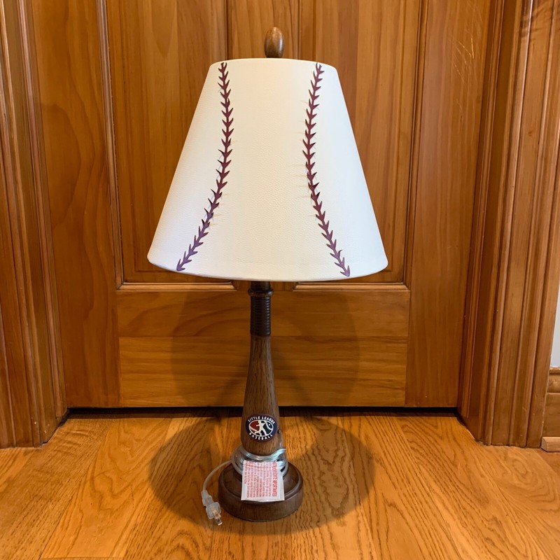 Official Little League Baseball Bat Ball Themed Lamp Table Desk Office Bedroom
