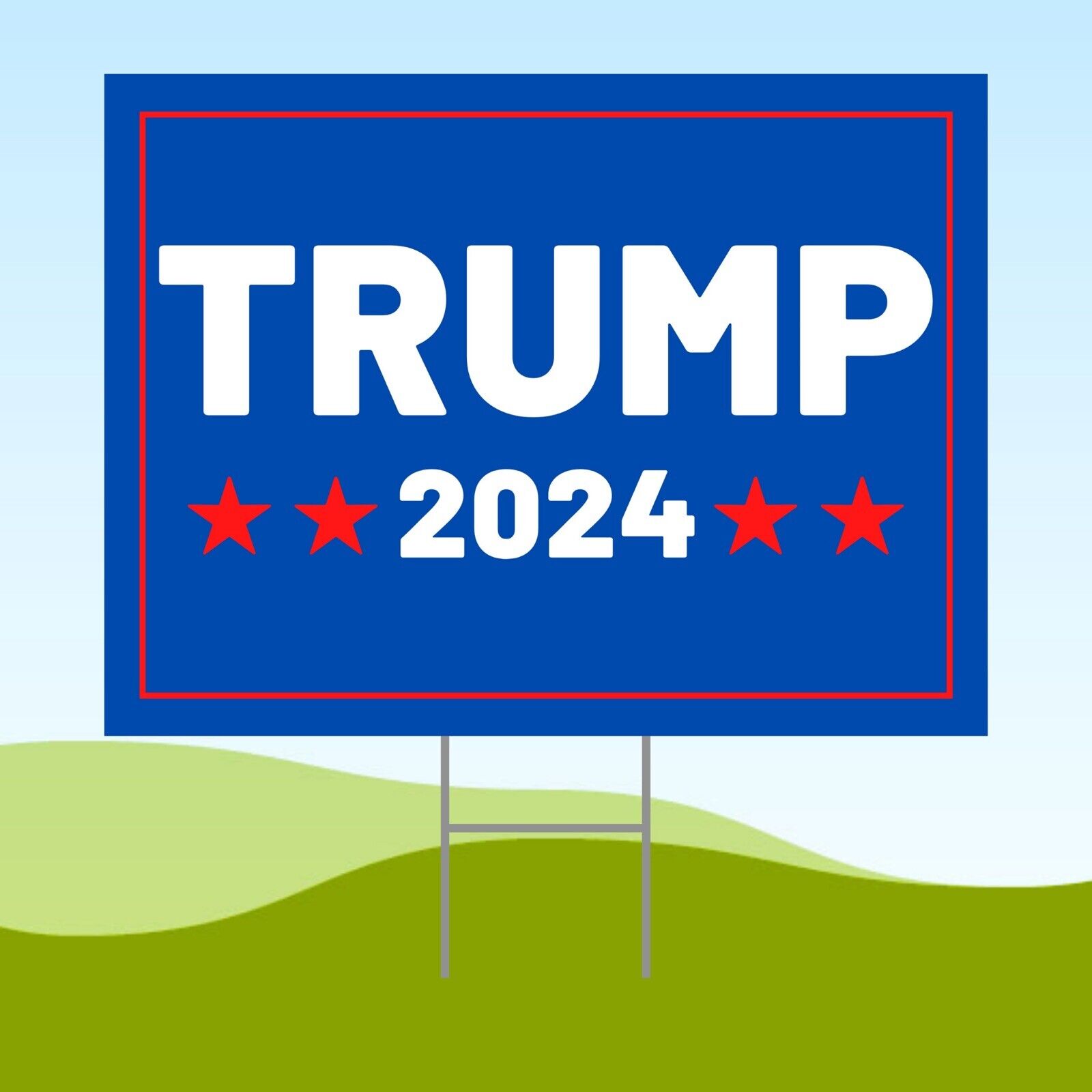 TRUMP 2024 18x24 Yard Sign Corrugated Plastic Bandit Lawn ELECTION VOTE No Biden Geweldige goedkope deals