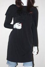 NWT MICHAEL Michael Kors Long Sleeve Asymmetrical Ruffle Women's Dress ~ Black