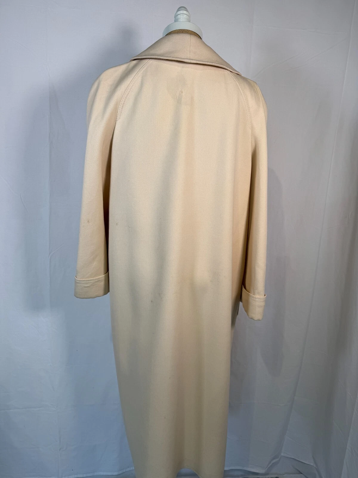 Cappotto lungo vintage Valentino Miss V bianco sporco pura lana tasche bottoni tg 42 taglia M L