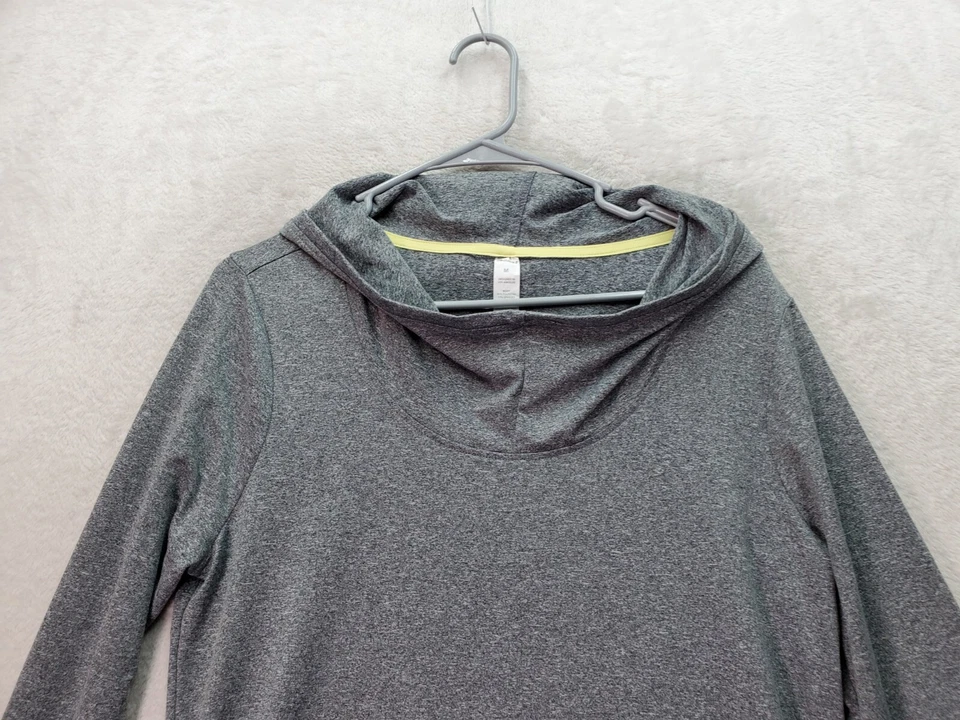 Sudadera para mujer Marika gris medio poliéster manga larga raglán logotipo con capucha Foto 4 de 4