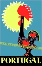 Portugal 1965 Rooster Of Barcelos Vintage Poster Print Retro Style Bar Wall  Art