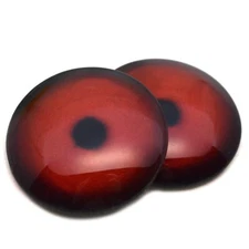Pair Dark Red Loon Bird Glass Eyes Jewelry Dolls Taxidermy Flatback Cabochons