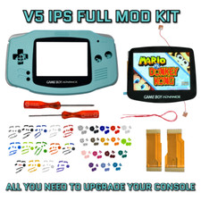 Game Boy Advance GBA V5 IPS LCD Backlit Housing Shell Mod Kit LIGHT BLUE