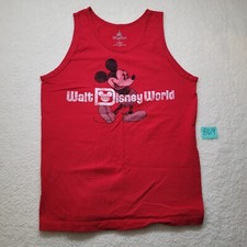 Disney Parks Walt Disney World Men's Size L Red Tank Top Mickey Mouse Pre-owned