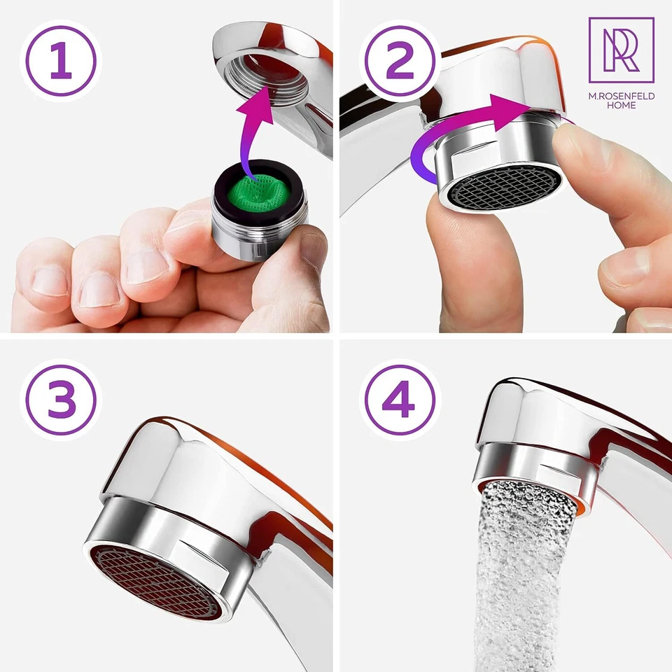 Wasserhahn Strahlregler  Perlator Set 8x M24 Wassersparer Sieb Montageschlüssel - Bild 3 von 4