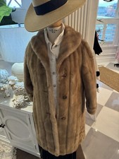 Vintage Mincara Russell Taylor Gorgeous Brown Fur Silk Lined Collar Coat
