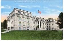 Iowa City IA Natural Science Building University of Iowa Vintage Linen Postcard